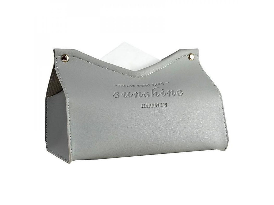 2026-caja De Pañuelos De Cuero Pu Anti-deslizante Resistente Al Agua Para Hotel Hogar Sala 22x12.8x14cm 22*12,8*14cm Gris
