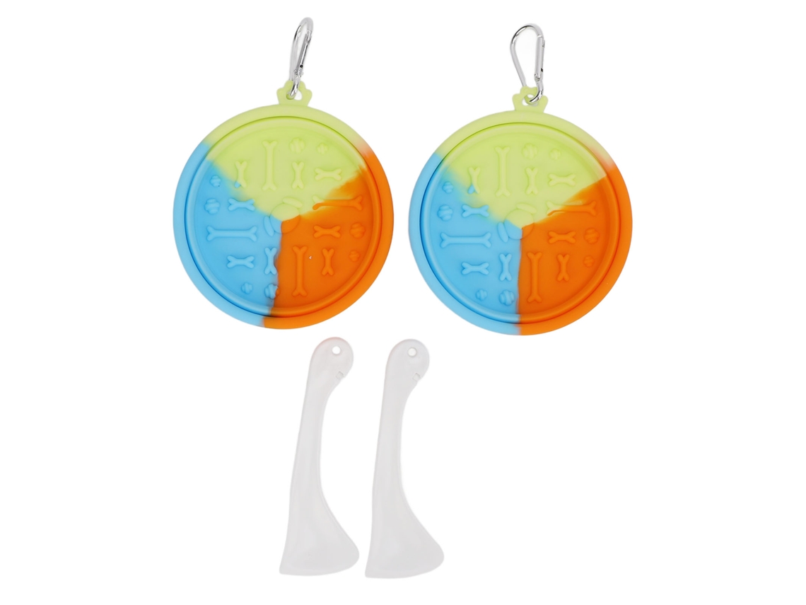 2026-2pcs Plato Plegable Para Mascotas De Silicona Con Ventosas Potentes Lavavajillas Amigable Con Cuchara De Raspe Para Perro Gato