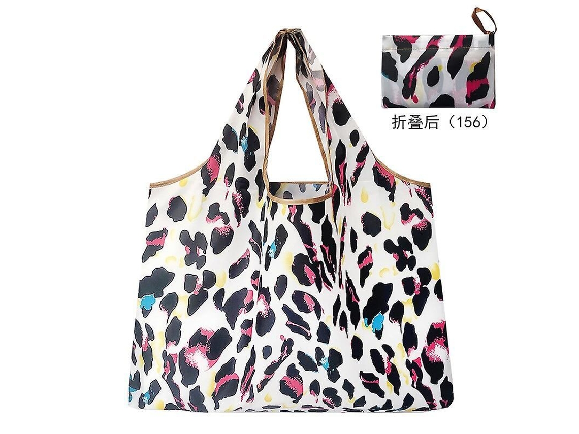 Bolsa de la compra plegable hecha de nailon reciclable, ecológica y respetuosa con la cultura local, ideal para mujeres. Con estampado floral y bolsillo para fruta y...