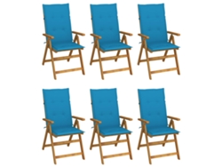 Sillas de jardín plegables de 6 piezas con cojines DKD Home Decor
