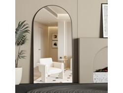 Espejo arqueado de cuerpo entero de 180 x 80 cm, espejo de pie, espejo grande para dormitorio, vestidor, Cassilando (negro)