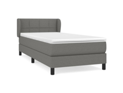 Maison Exclusive - Cama Box Spring Con Colchón Tela Gris Oscuro 90x200 Cm