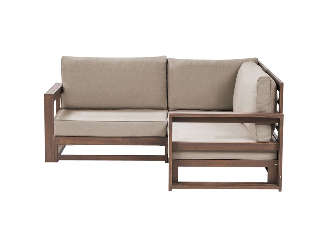 Sofá esquinero BELIANI Timor de Madera de acacia con certificado FSC® Madera oscura 167x167x72