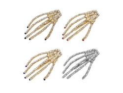 Peineta Con Forma De Calavera Y Diamantes De Imitación, Paquete De 4, Para Halloween, Cosplay, Fiesta, Rock, Horror, Gótico, Accesorio Para Mujer.