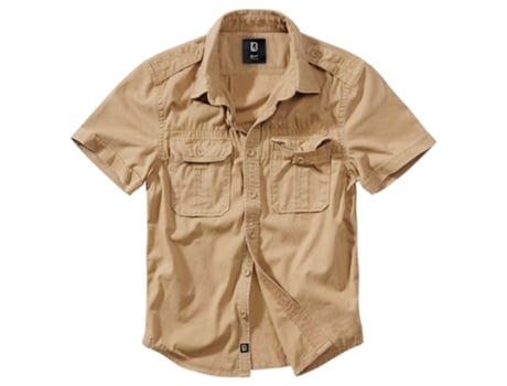 Camisa para Hombre BRANDIT Manga Corta vintage Beige de Montaña (5XL)