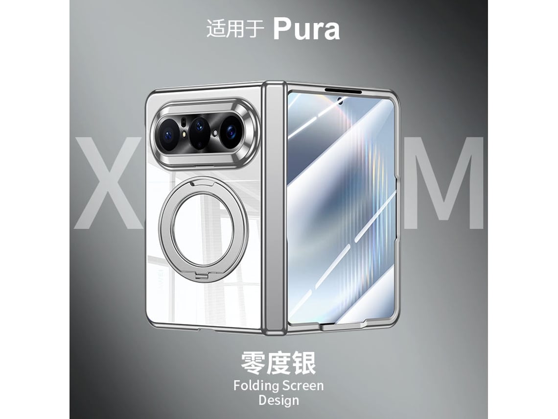 (plata Hd Huawei Puraxmax Classic) Funda De Teléfono Soporte Giratorio Funda Electrochapada Membrana Integrada