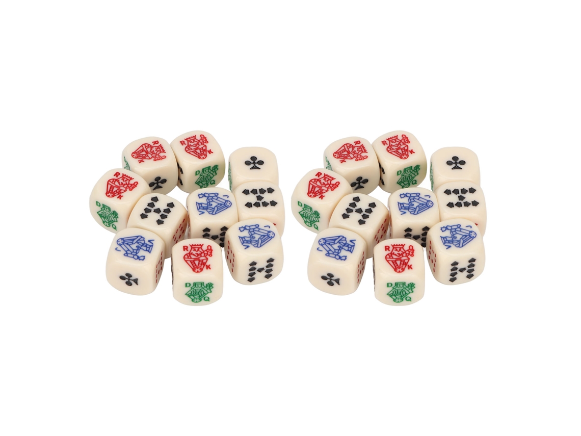 Jinwei-20 Dados De 6 Caras Estandar Para Juegos De Mesa Con Bordes Redondeados Impermeables Beige