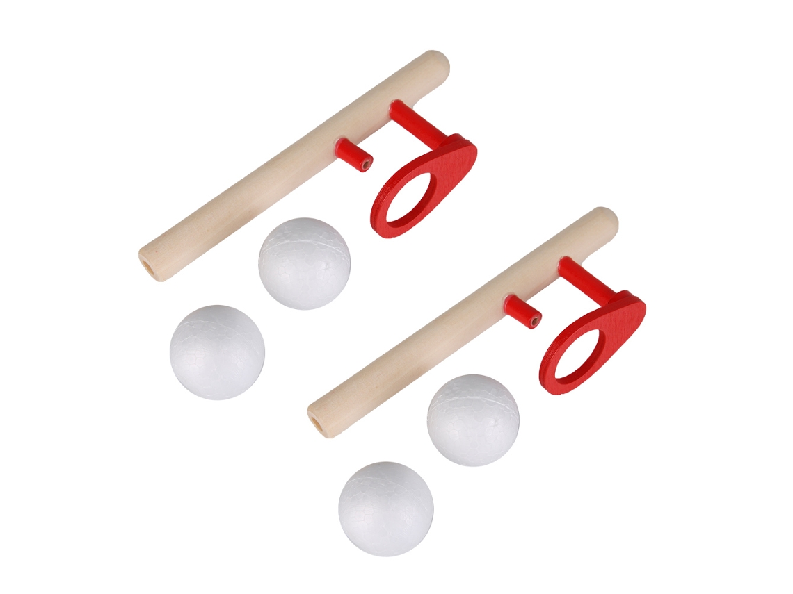 2026-2 Set Juguetes De Madera Para Soplar Pelota Flotante Divertidos Juegos Para Niños