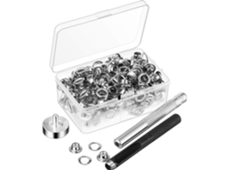 100 Sets De Kit Ojales Con Arandelas Y 3 Piezas Herramientas Instalaci N Metal Para Tela Cuero Ropa Lonas