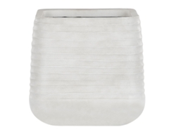 Maceta grande BELIANI Parikia de Poliresina Blanco 50x50x49