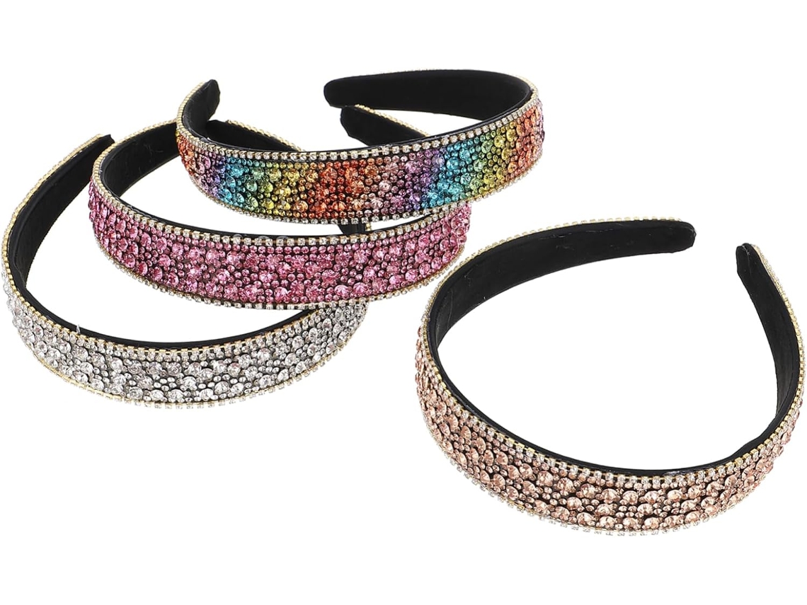 4 Piezas De Diademas Con Diamantes De Imitación, Adornos Ligeros De Cristal, Accesorios Para El Cabello De Fiesta.