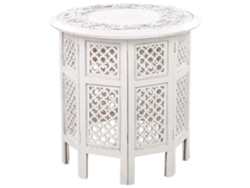 Mesa de centro de diseño oriental BELIANI Elara de Madera de mango Blanco 53x53x53