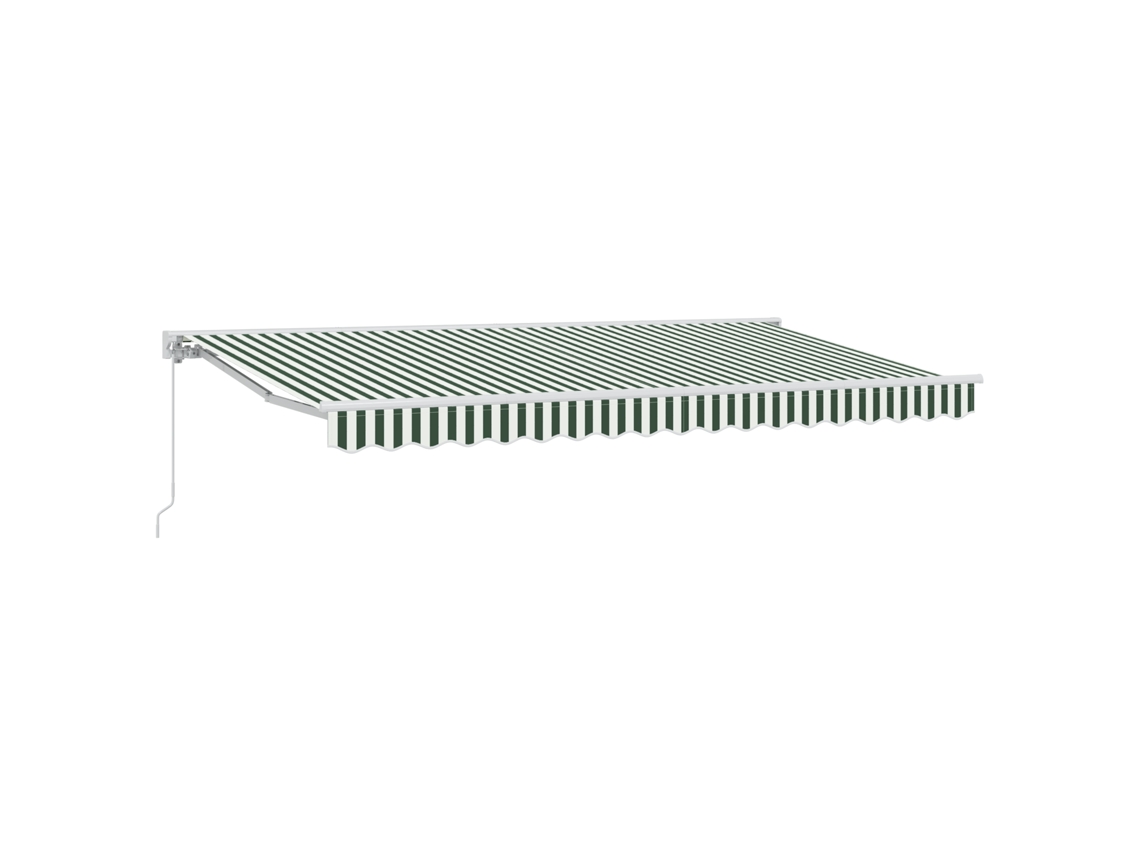 Parasol retráctil Vidaxl de tela verde (400 x 200 cm)