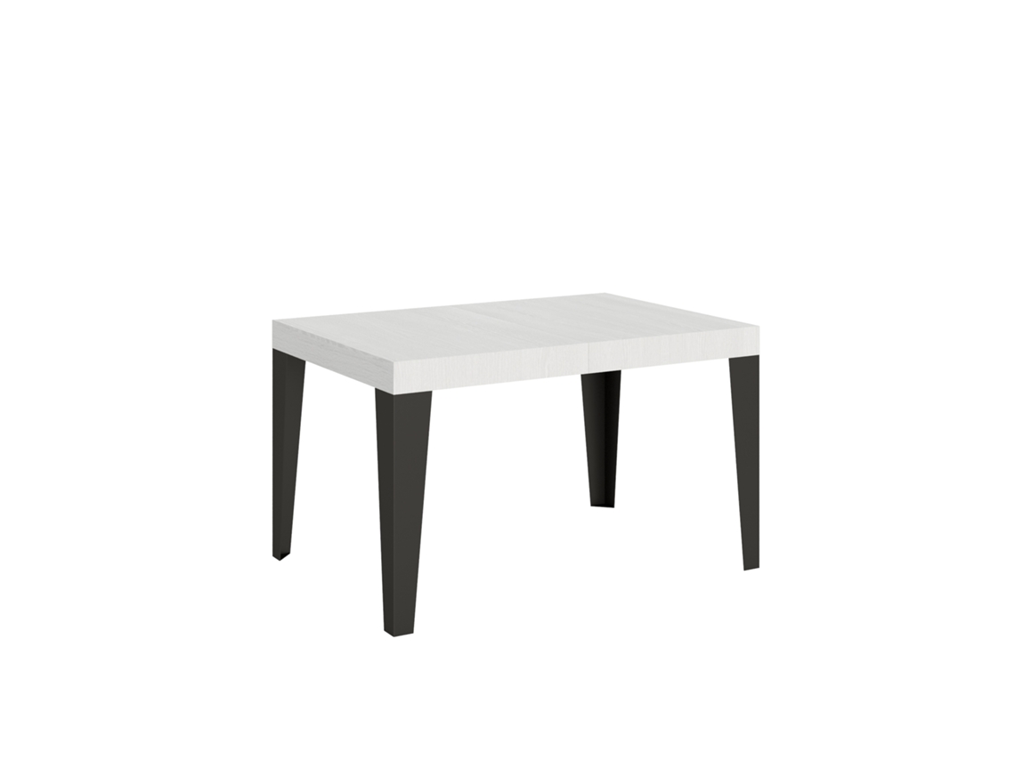 Mesa Extensible 120/380x90 cm Gris Blanco Llama Patas Antracita Itamoby