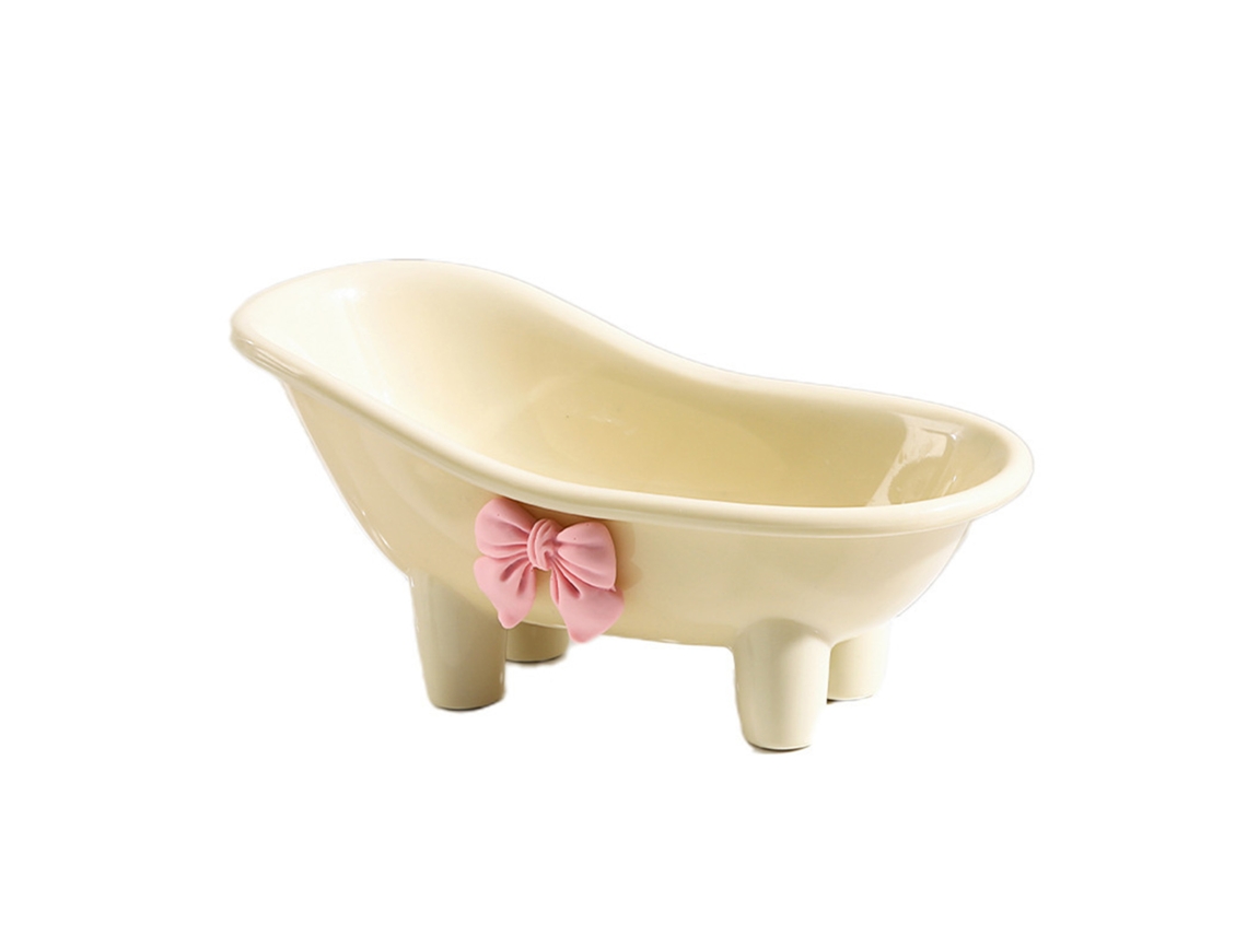 Mini jabonera de plástico para bañera, decorativa, con lazo para baño, estilo normal