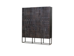 Vitrina de madera mango y metal nogal oscuro Marrón.GINER Y COLOMER 135x40x120