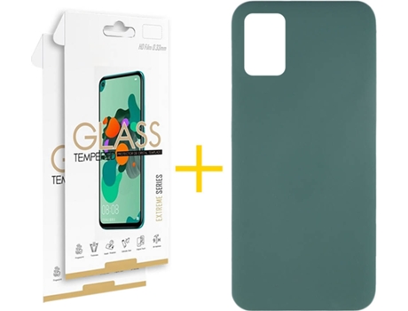 Kit Funda + 2 Protectores de Pantalla Samsung Galaxy A51 SKYHE Silicona Líquida (Verde)