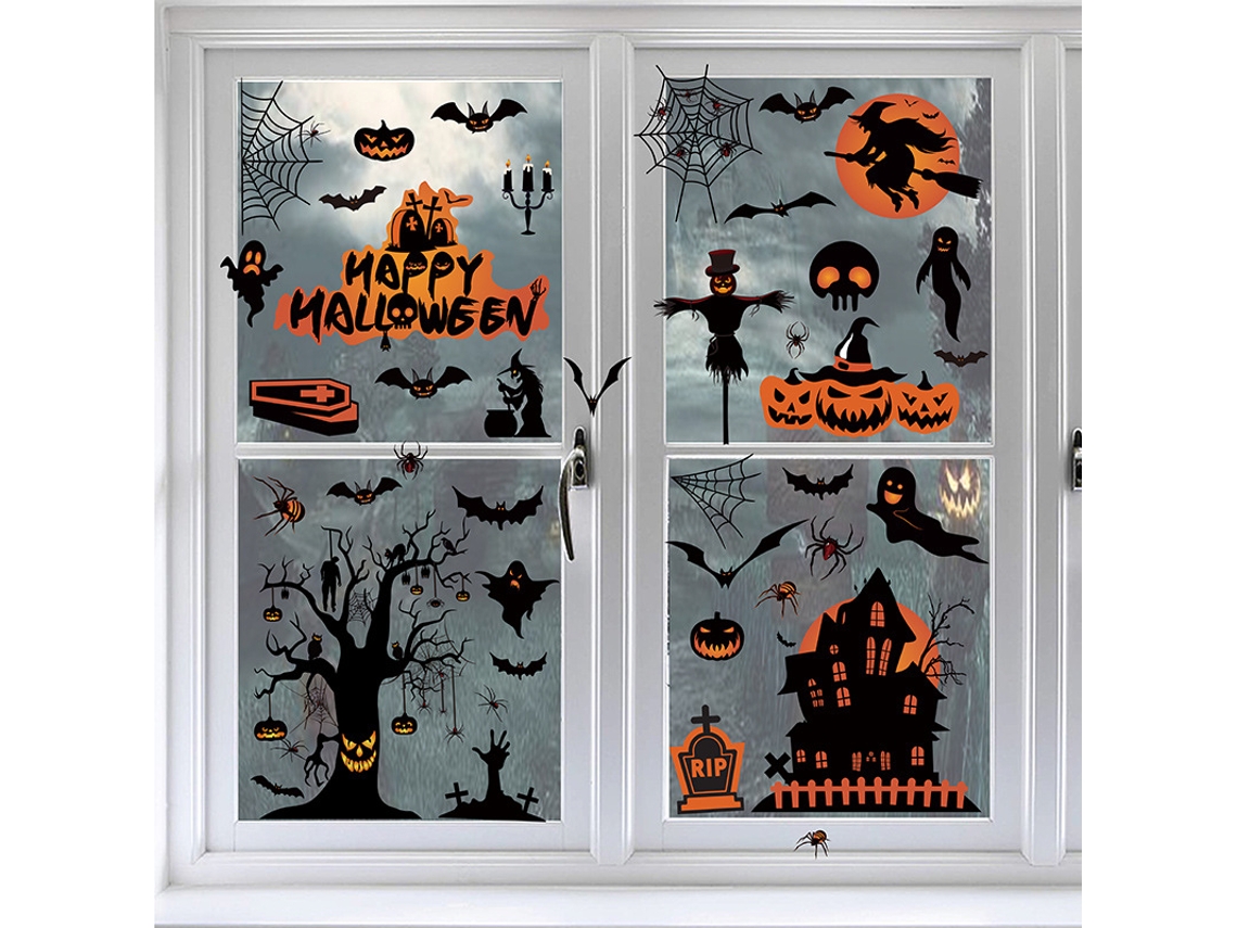 Pegatinas de ventana de Halloween, decoración de fiesta encantada NEVEANCE