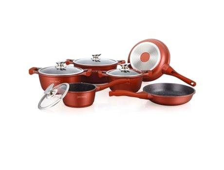 Batería de Cocina ROYALTY LINE BS1010M (Cerámica - Aluminio - Teflón - 10 Piezas)