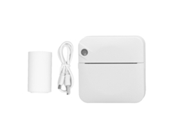 Mini impresora térmica portátil Bluetooth 2026, 200 ppp, batería recargable de 1000 mAh, con 1 rollo de papel blanco.