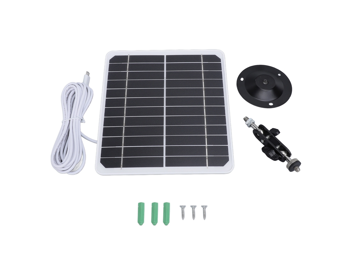 Panel solar mural Primerox de 20 W y 5 V con protección IP68 para cámaras de seguridad, con cable de 3 m.