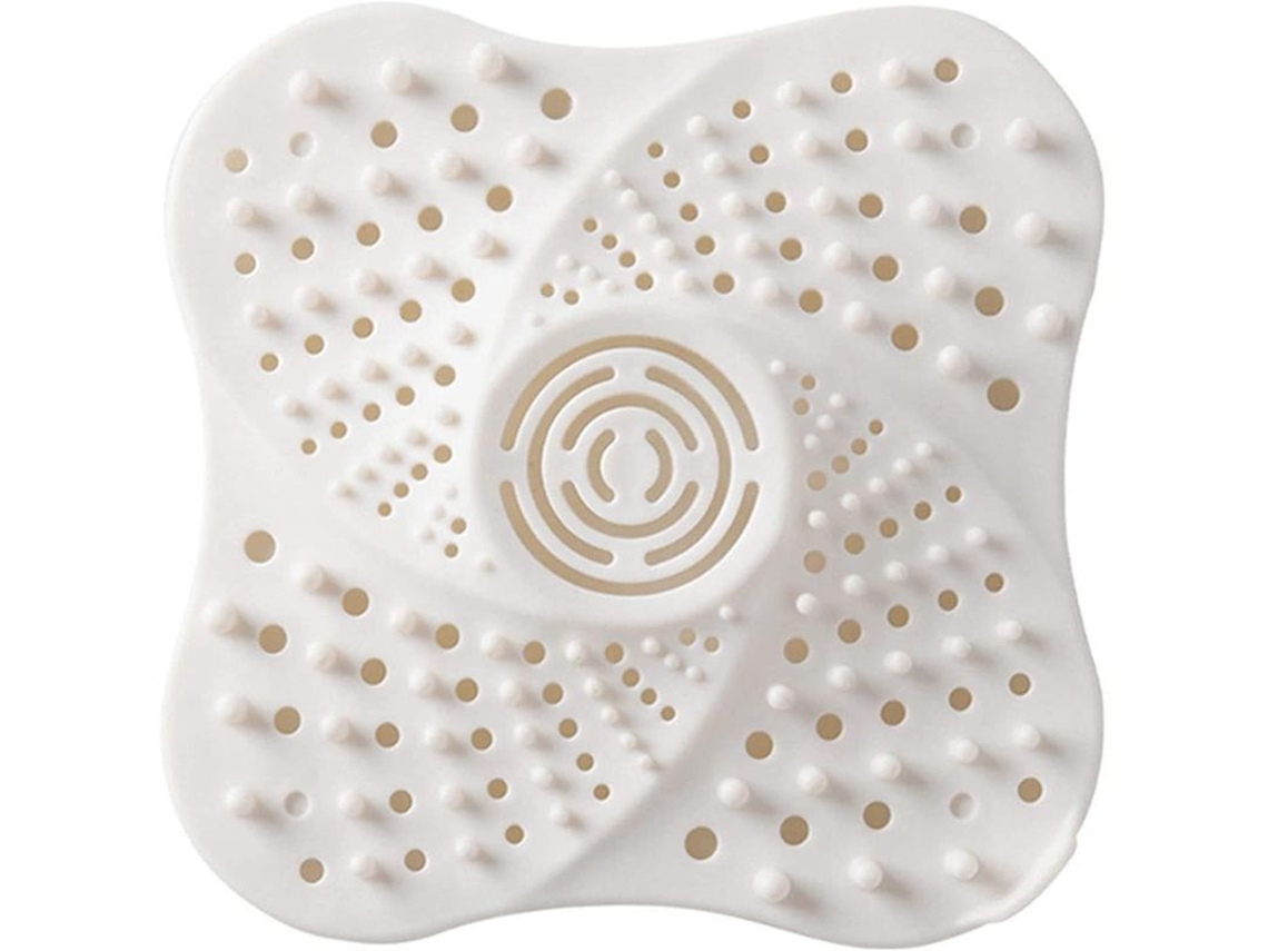 Protector De Desagüe De Silicona Con Ventosas, Filtro Para Cabello, Para Bañera, Lavabo Y Ducha (blanco, 4 Piezas)