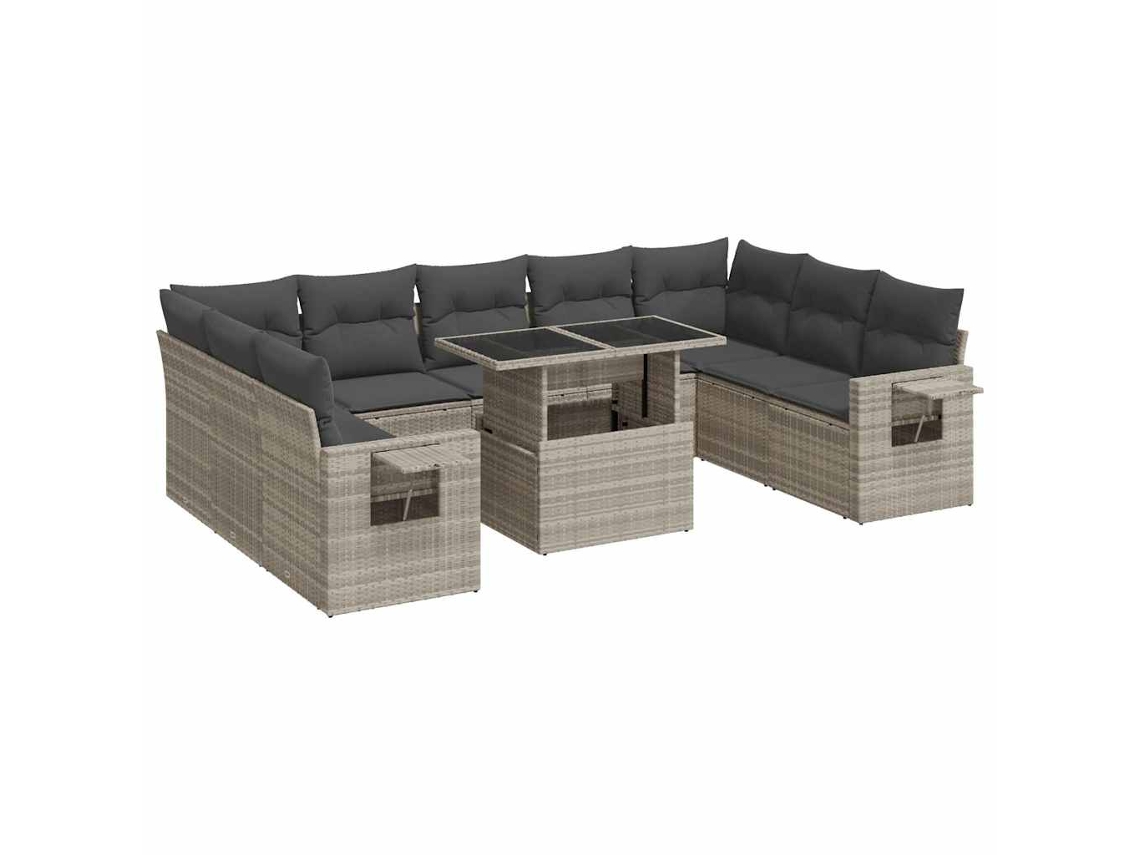 Conjunto 10 De Sofá De Jardín VIDAXL Gris Poli Ratán