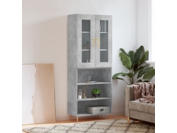 Aparador Alto Madera Contrachapada Gris Hormigón 69,5x34x180 Cm