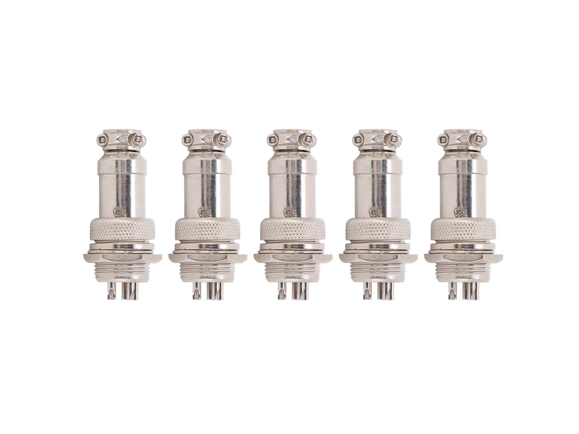 5 piezas de conectores de antena macho y hembra para panel, chasis metálico GX16, 16 mm, 450 V, 5 pines