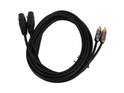 Cable Xlr Doble Macho A Doble Hembra, 22awg, Cobre, Pvc, 3 Metros, Para Amplificador/mezclador