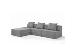 Sofá modular 3+1 + otomana convertible Bouclette Gris Oscuro SKOFFA