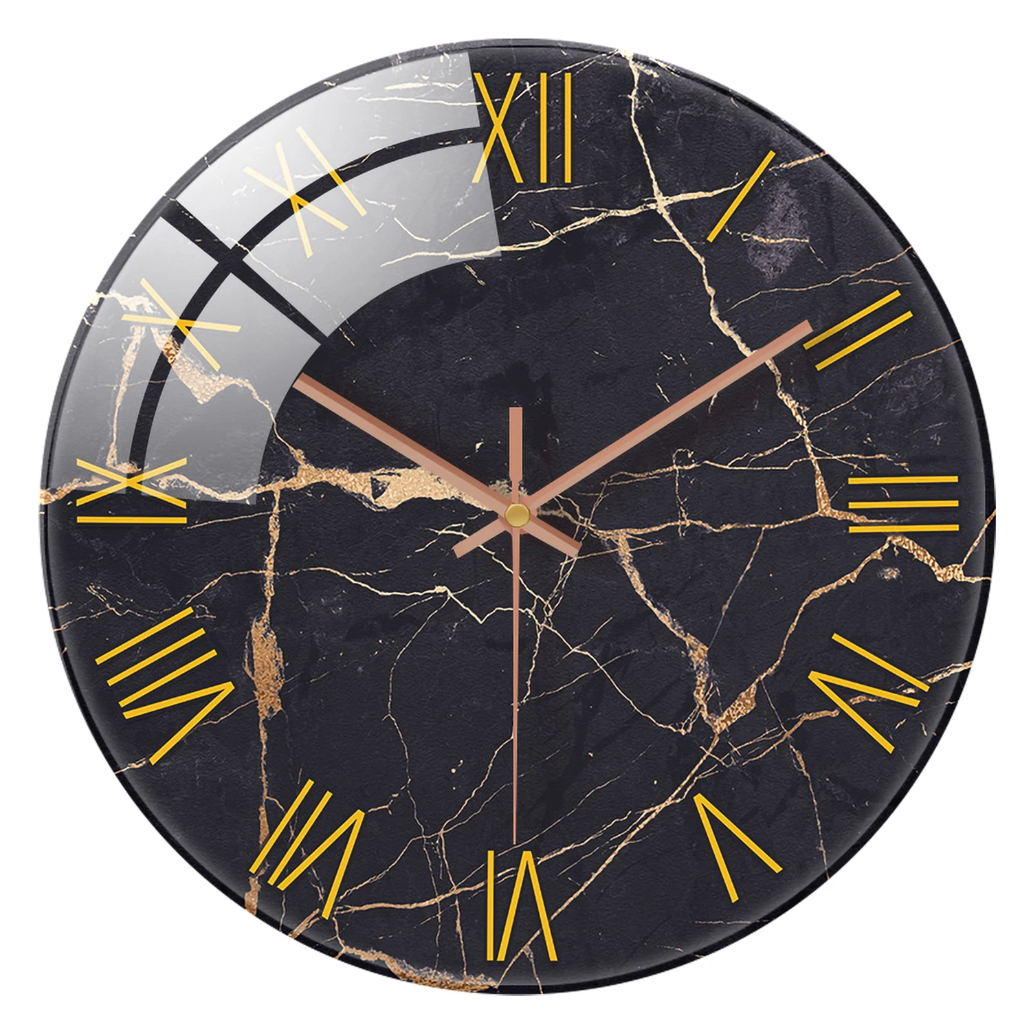 Relógio De Parede De Vidro Temperado (14 Polegadas), Relógio De Parede Silencioso Para Uso Doméstico.