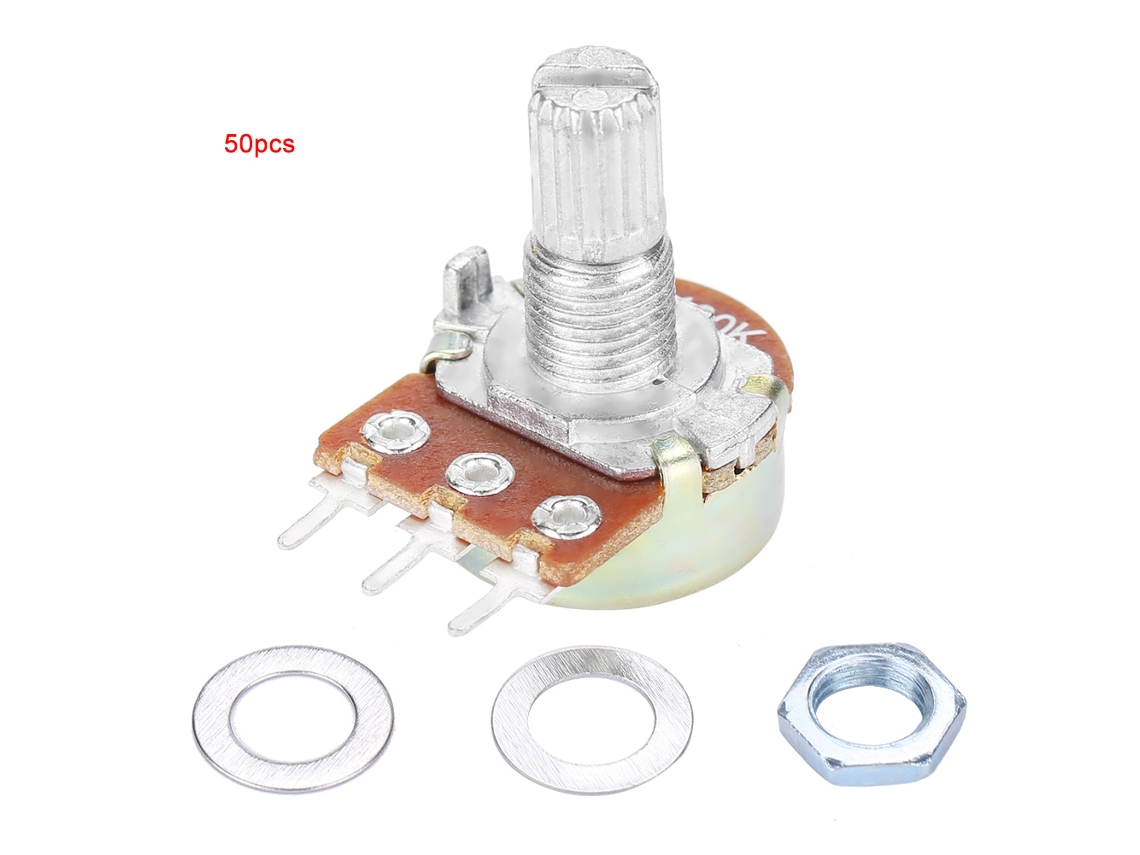 50 Potenciómetros Rotativos Lineales Wh148 B100k Con Resistencia Variable De 15 Mm
