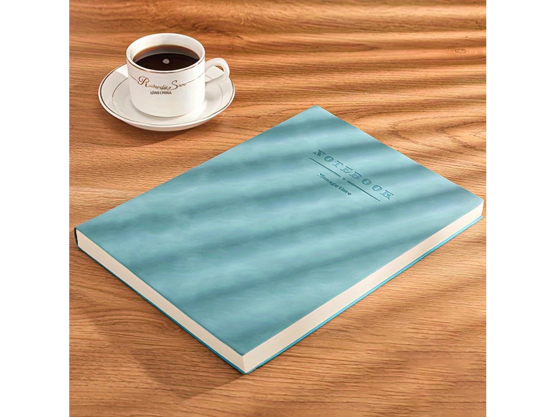 Cuaderno de cuero MDUG con marcapáginas personalizados (azul, tamaño A4)