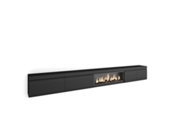 Mueble TV, Televisión, 368x35x45, Chimenea eléctrica XXL, Negro SKRAUT HOME