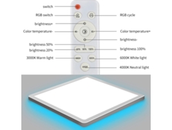 Bj-lâmpada De Teto Rgbcw Com Controle Remoto Bt, Regulável Infinitamente, Ideal Para Quarto