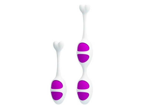 Bolas Chinas de Kegel Pretty Love Blanco Lila Silicona (Ø 3,7 cm)