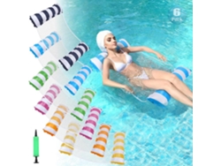 Flotador inflable para piscina para adultos con bomba de aire, 6 piezas, adecuado para vacaciones en la piscina Siurn