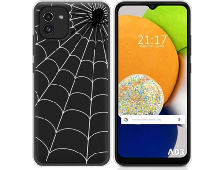 Carcasa para Samsung Galaxy A03 TUMUNDOSMARTPHONE Dibujos Transparente Araña Multicolor