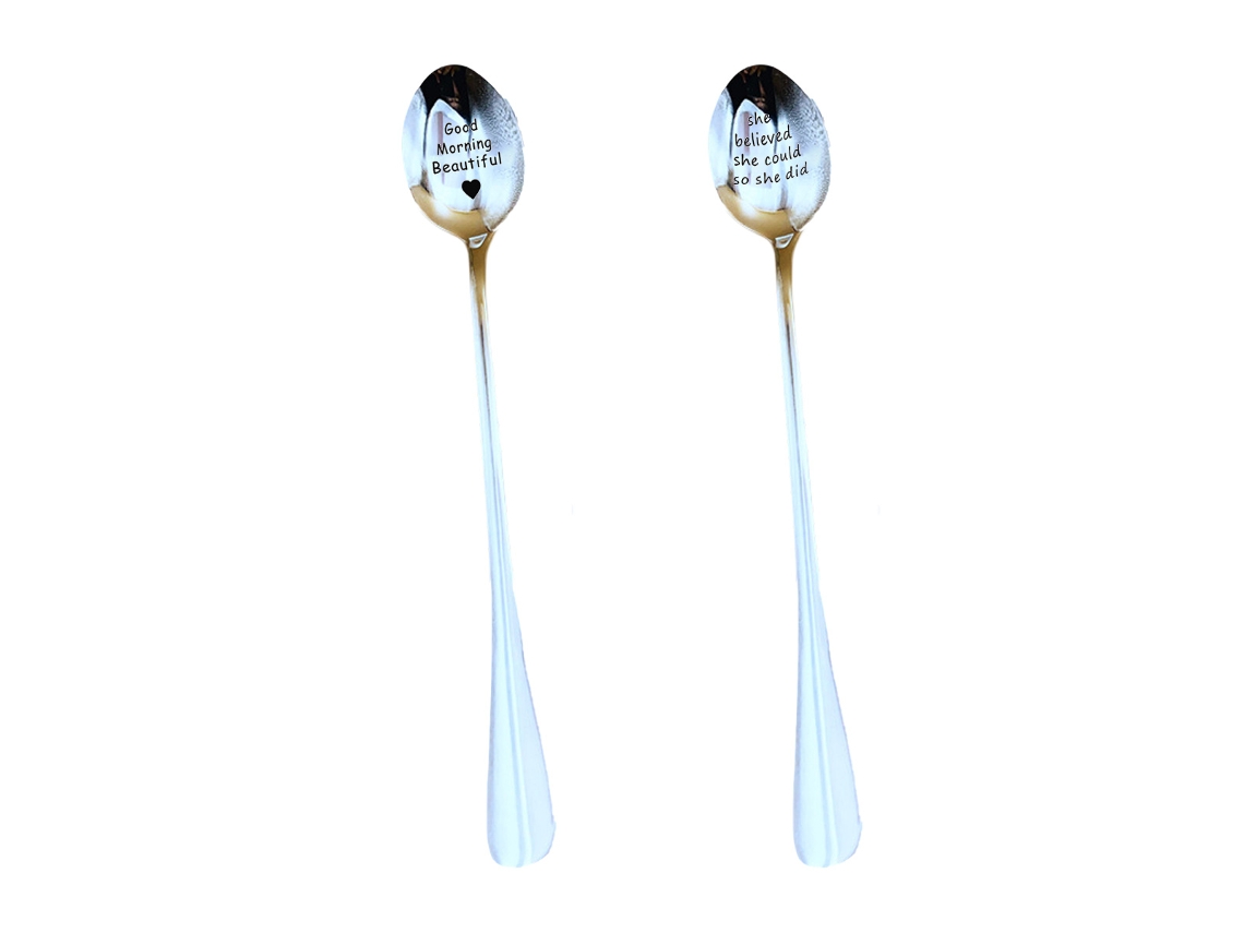 Cuchara de café de acero inoxidable - Personalizada para regalo RNEMITERY