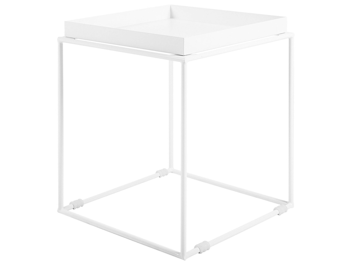 Mesa de centro BELIANI Saxon de Metal Blanco 40x40x50