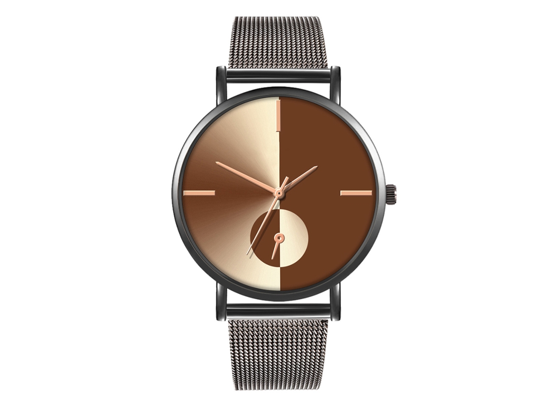 Reloj De Moda Para Hombre Y Mujer Con Correa De Malla, Esfera Redonda, Cuarzo.