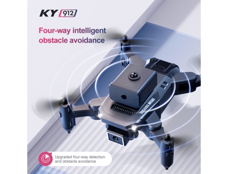 KY912 Mini Drone para evitar obstáculos (Sin cámara - Duración de la batería: 12 min - Negro)
