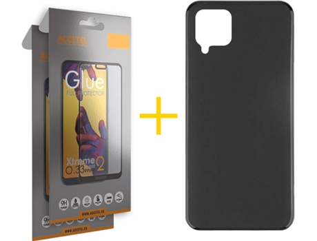 Carcasa + 2 Protectores de Pantalla para Huawei P40 Lite ACCETEL Negro