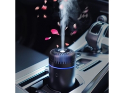 Difusor De Aceites Esenciales Usb Para Coche, Mini Humidificador Portátil Silencioso Con Luz Led, Negro.