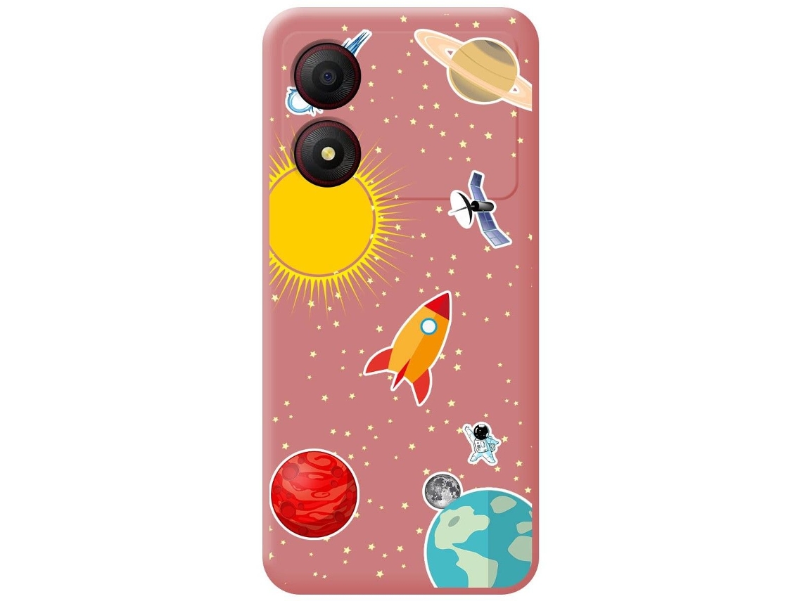 Funda Líquida Diseño Espacio para Zte Blade A34 4G TUMUNDOSMARTPHONE Silicona Líquida Rosa