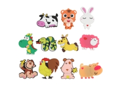 11pcs Imán De Nevera Animal Magnético Fuerte Efecto 3d Simulación 12 Zodiacos Chinos Para Niños