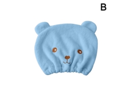 Gorro para secar el cabello con adorable estampado de osito de peluche, toalla de microfibra de secado rápido. Rosewell