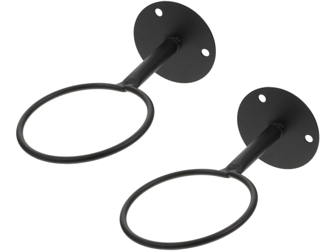 Soporte de pared de hierro para baloncesto (2 piezas), estante de almacenamiento portátil para baloncesto, fútbol y rugby Slowmoose