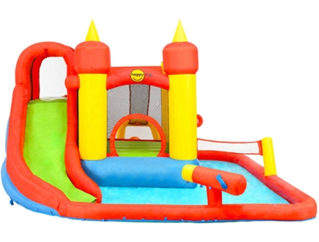 Happy Hop Castillo hinchable con tobogán y piscina 410x385x220 cm